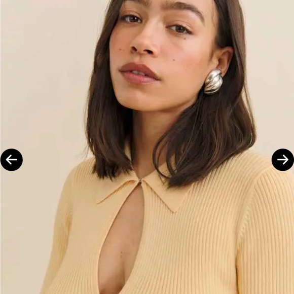 NWOT Reformation Hastings Cotton Sweater Zip - Picture 2 of 5